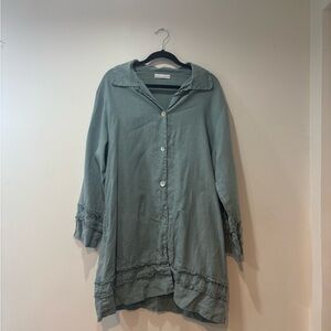 Bryn Walker Sage blue Button-Up Blouse